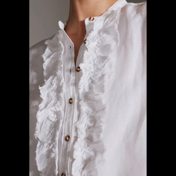 Anthropologie Pilcro Ruffled Placket Shirt - Picture 4 of 16